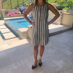 M.S.S.P. Navy Sleeveless Striped Dress